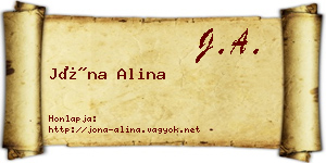 Jóna Alina névjegykártya